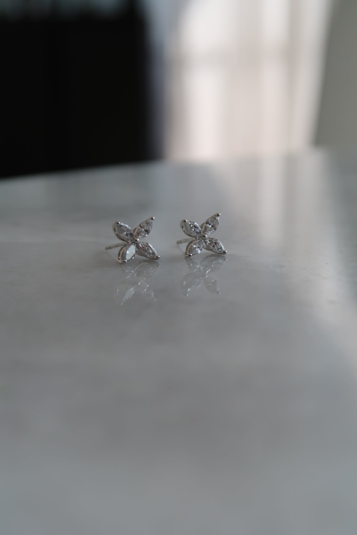 Marquise Flower Studs