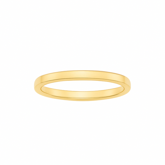 Flat wedding band 2 mm