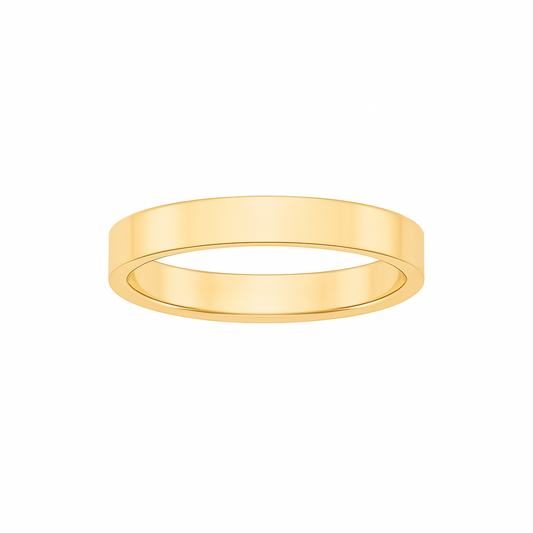 Flat wedding band 4 mm