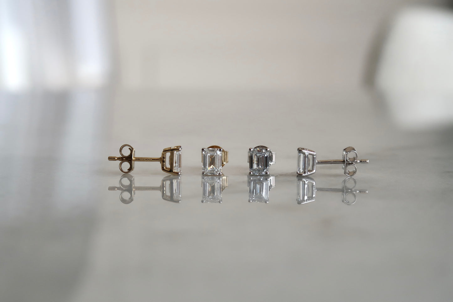 Emerald Cut Studs 1.00 ct