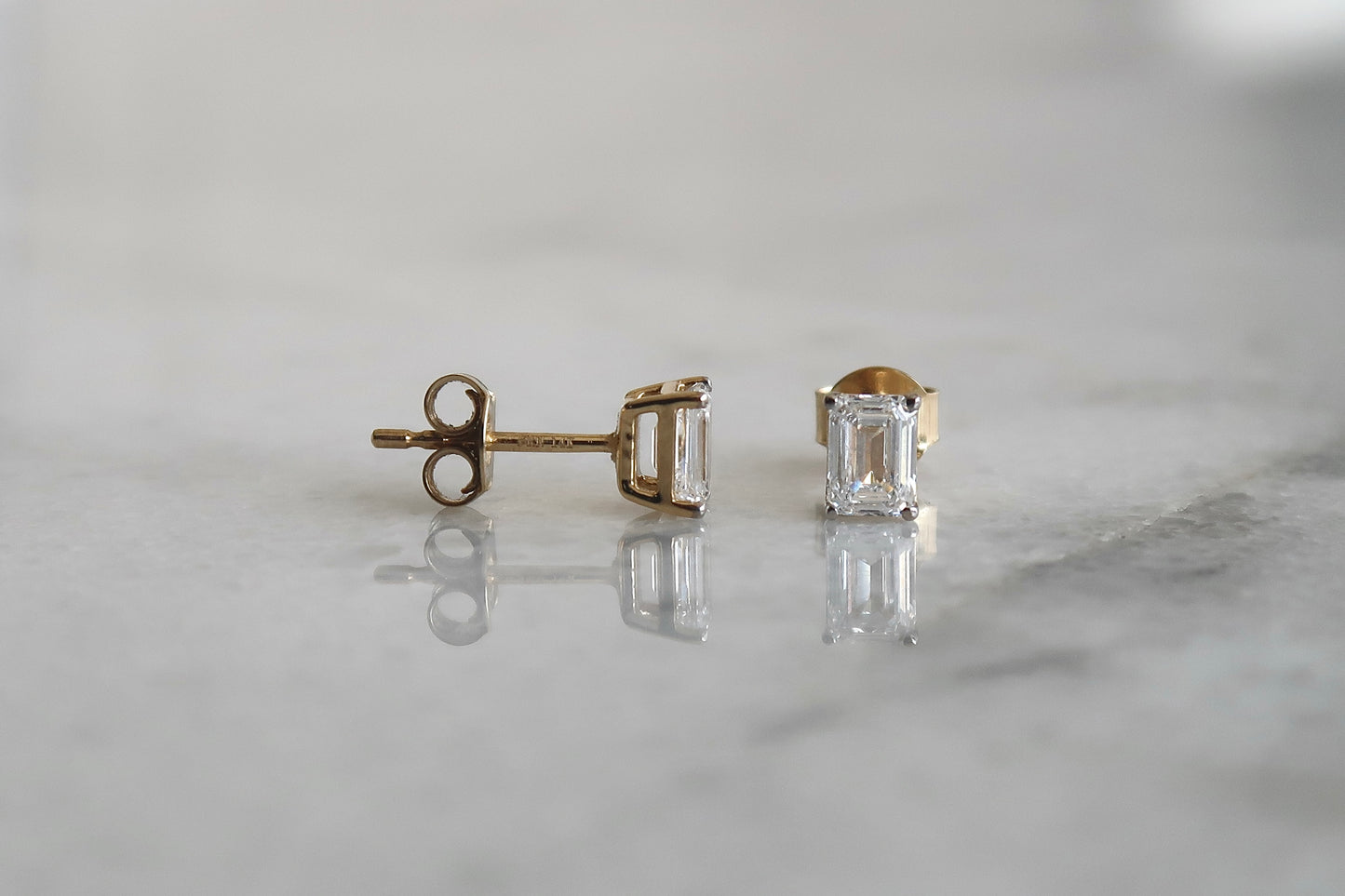 Emerald Cut Studs 1.00 ct