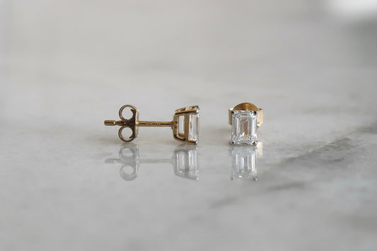 Emerald Cut Studs 1.00 ct
