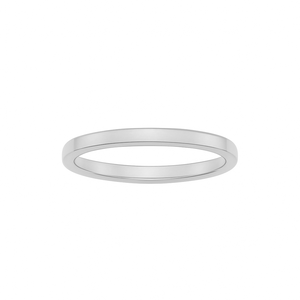 Flat wedding band 2 mm