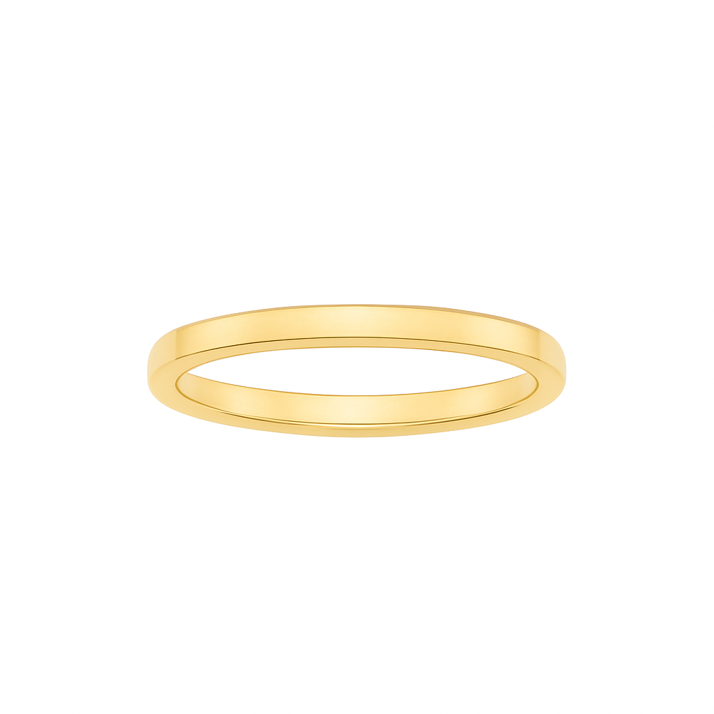Flat wedding band 2 mm