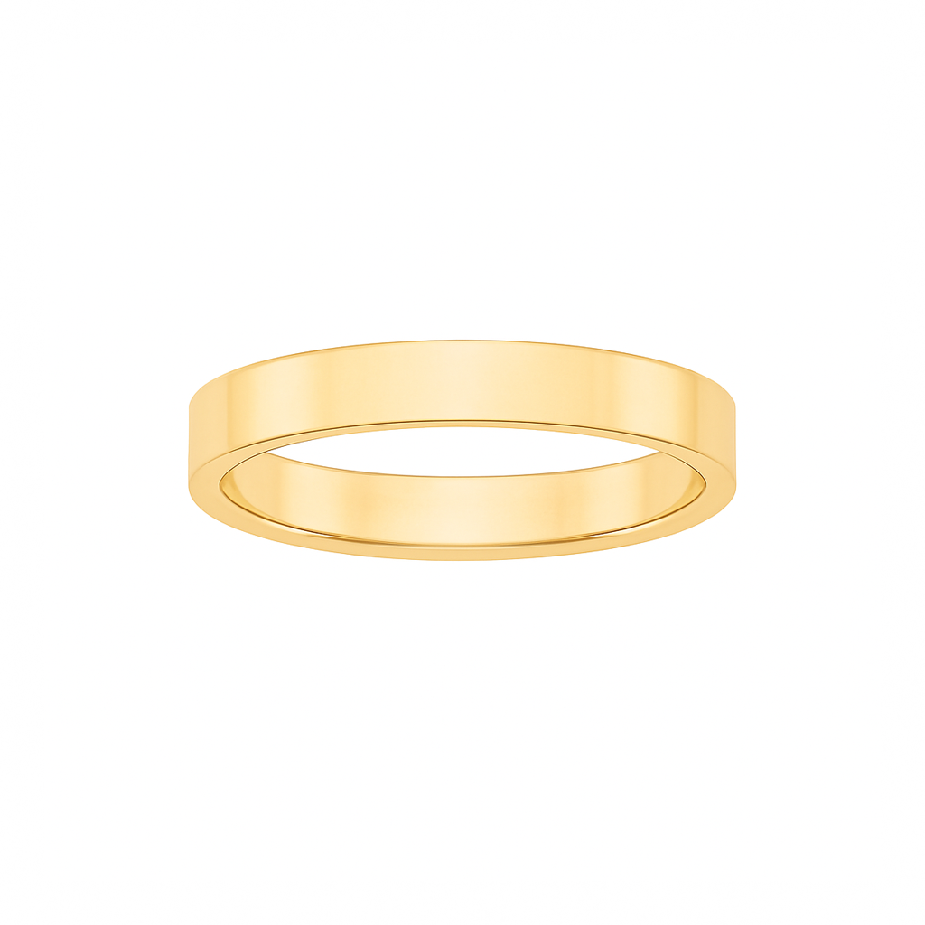 Flat wedding band 4 mm