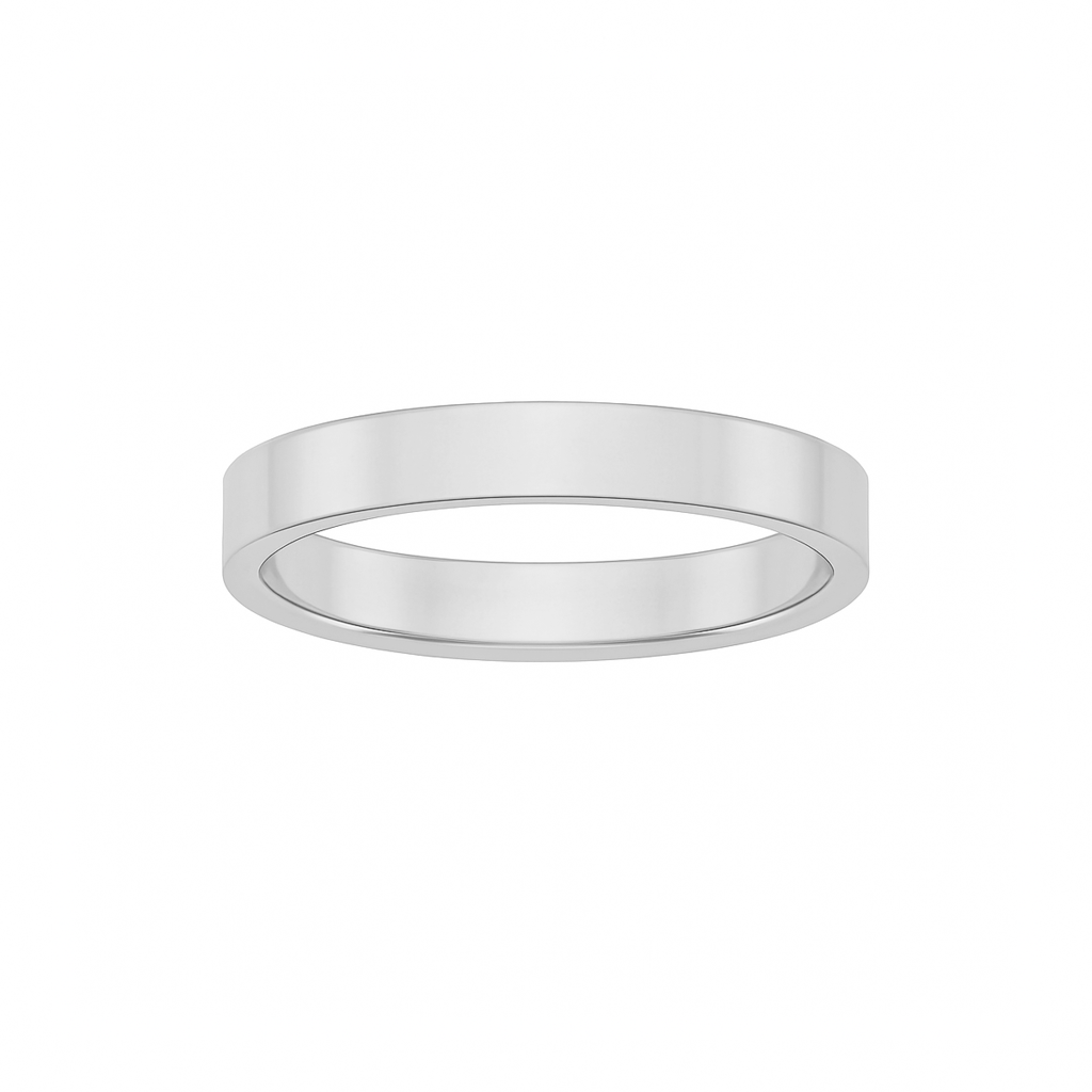 Flat wedding band 4 mm