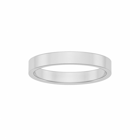 Flat wedding band 4 mm