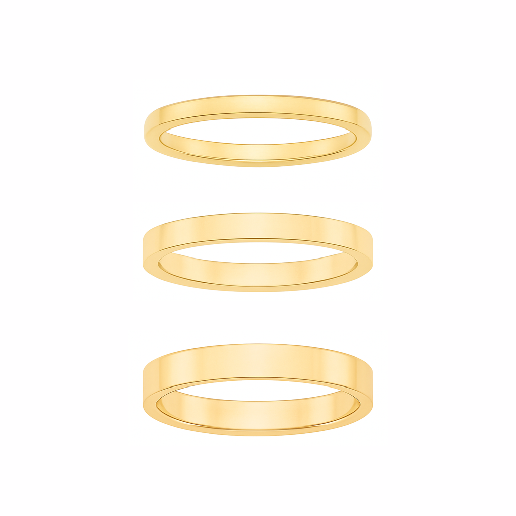 Flat wedding band 4 mm
